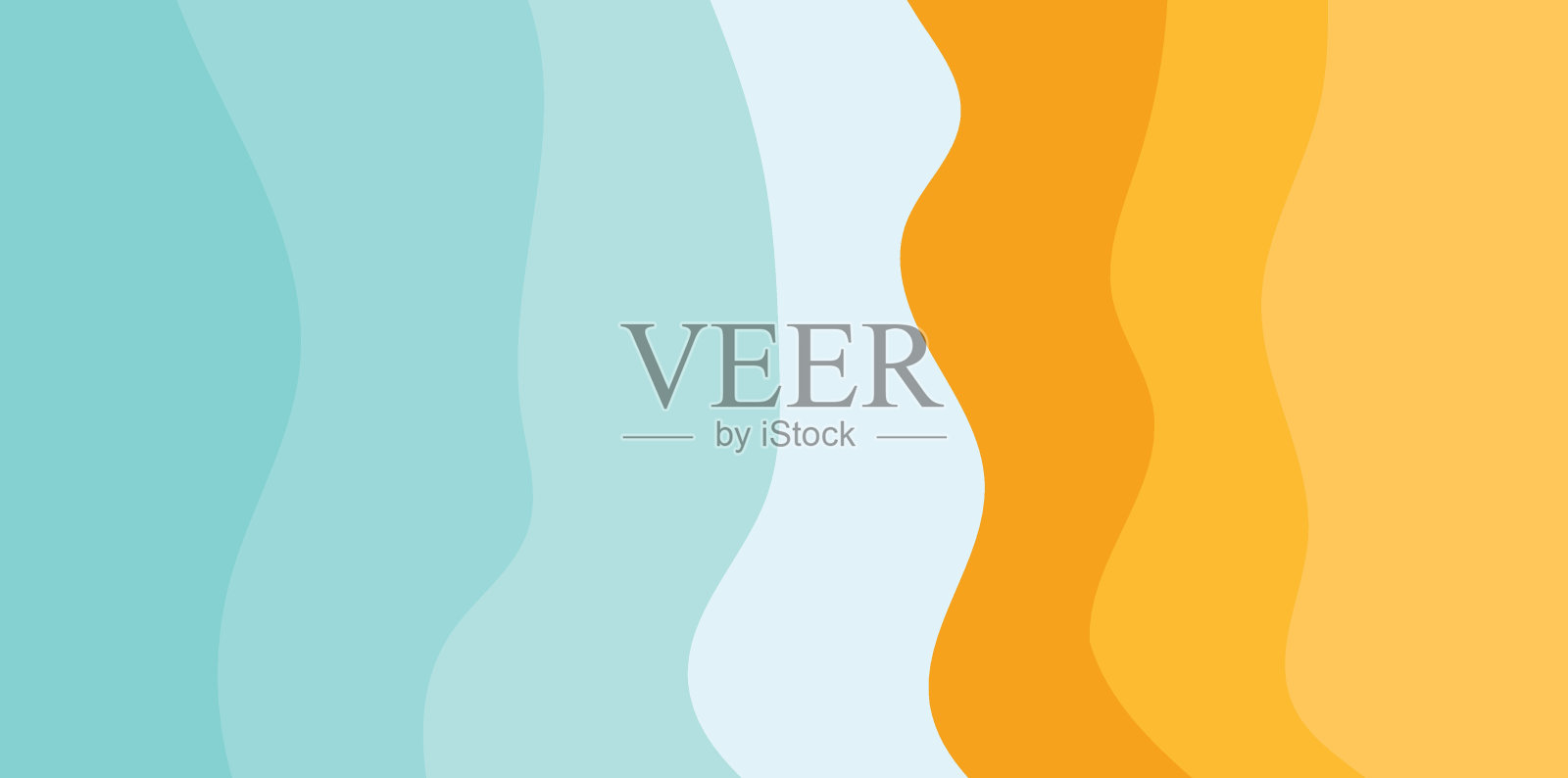 抽象波浪夏日背景，剪纸波浪抽象背景。彩色几何背景。液体色背景设计。流体形状组成。插画图片素材