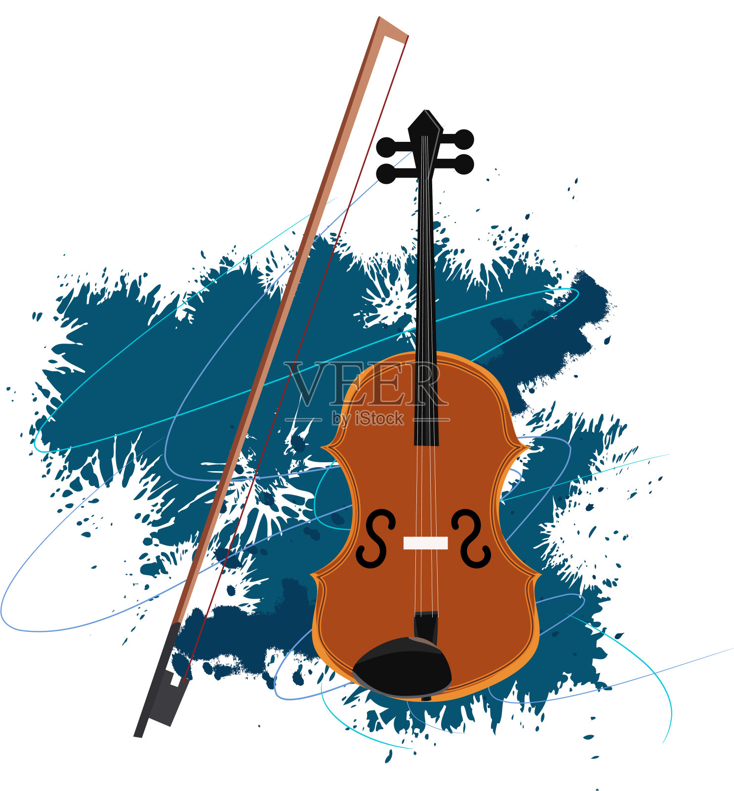 垃圾摇滚小提琴插画图片素材