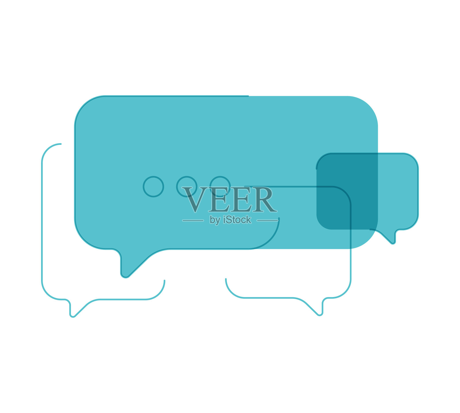 演讲泡泡思想气球细线设计插画图片素材