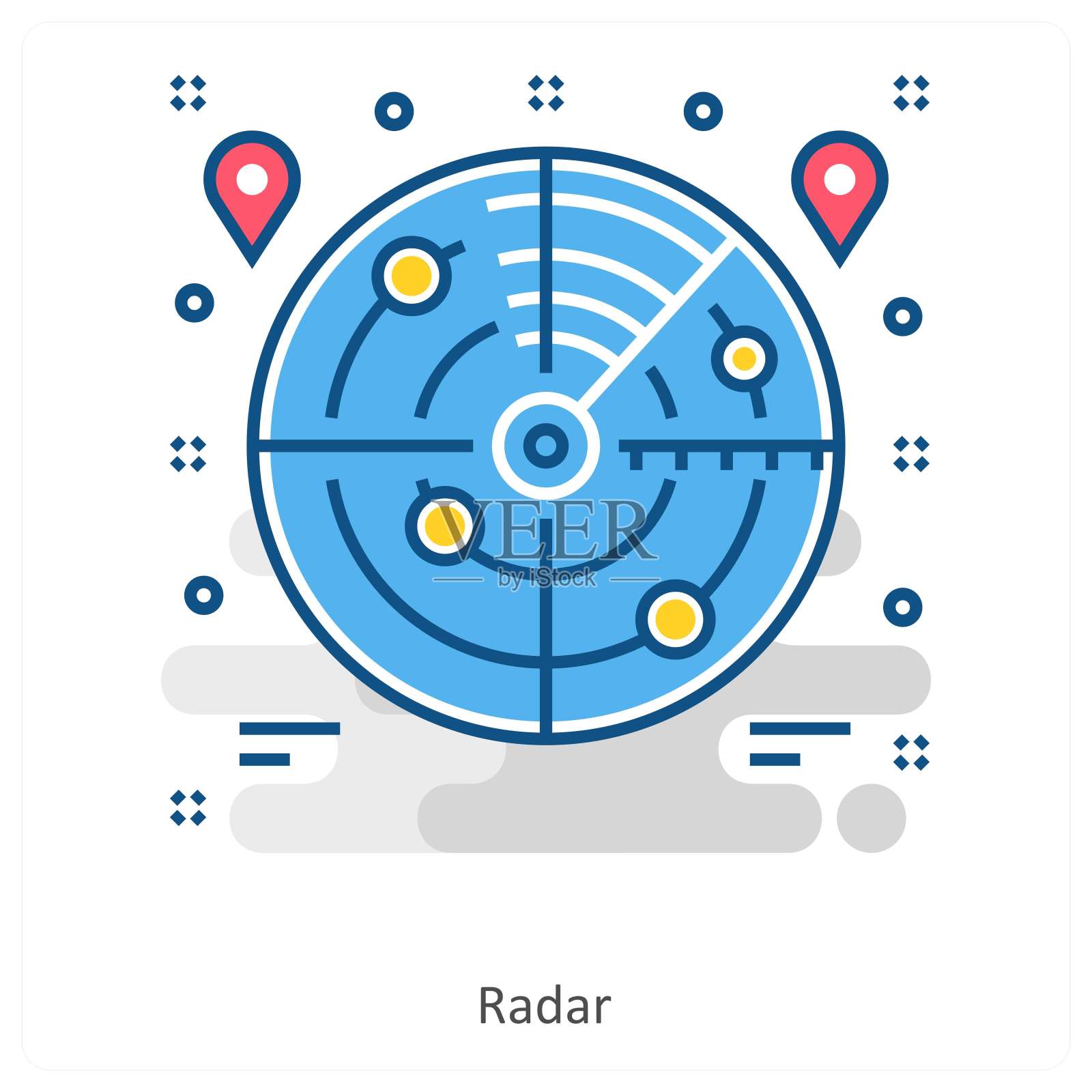 雷达插画图片素材