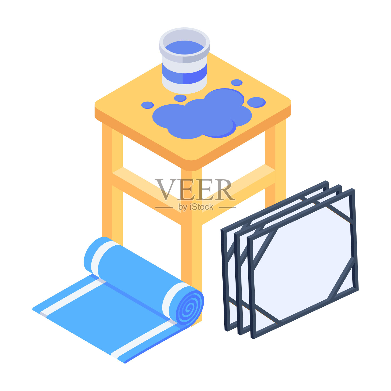 一个精心设计的改造的等距图标插画图片素材