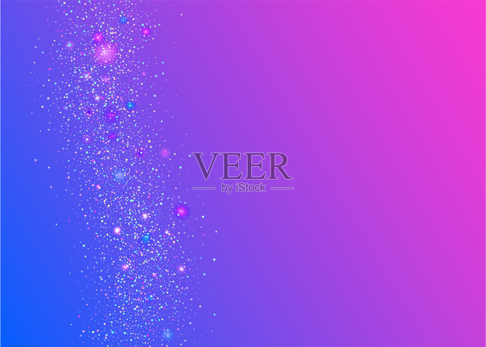 全息纸。激光彩色爆炸。3d纹理。方的效果。紫光闪耀。现代设计。狂欢节破裂。数码旗帜。蓝色全息纸插画图片素材