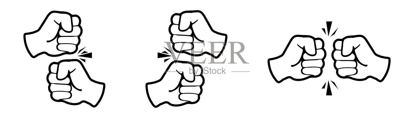 问候的拳头。拳头肿块。问候的迹象。你好。嗨的象征。握手。商业矢量图标插画图片素材