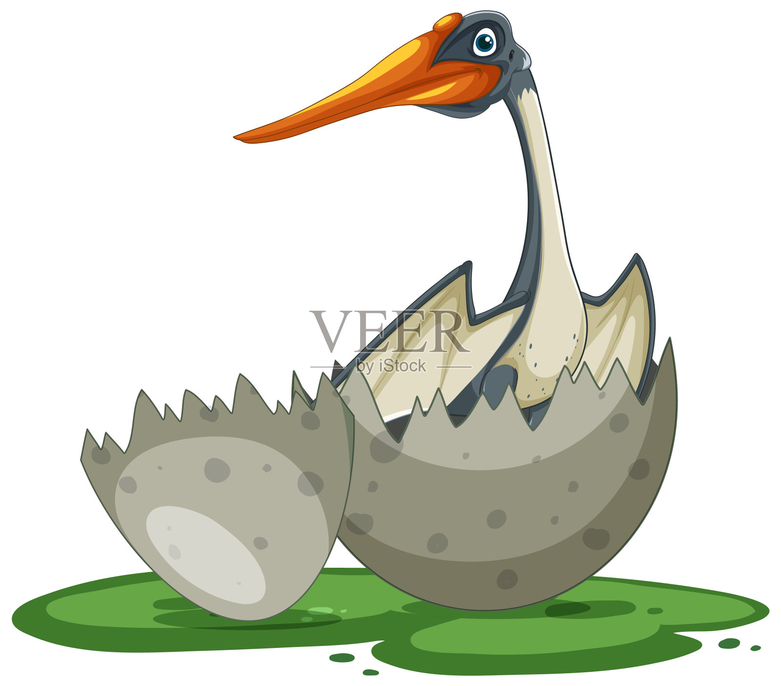 刚从蛋里出来的恐龙插画图片素材