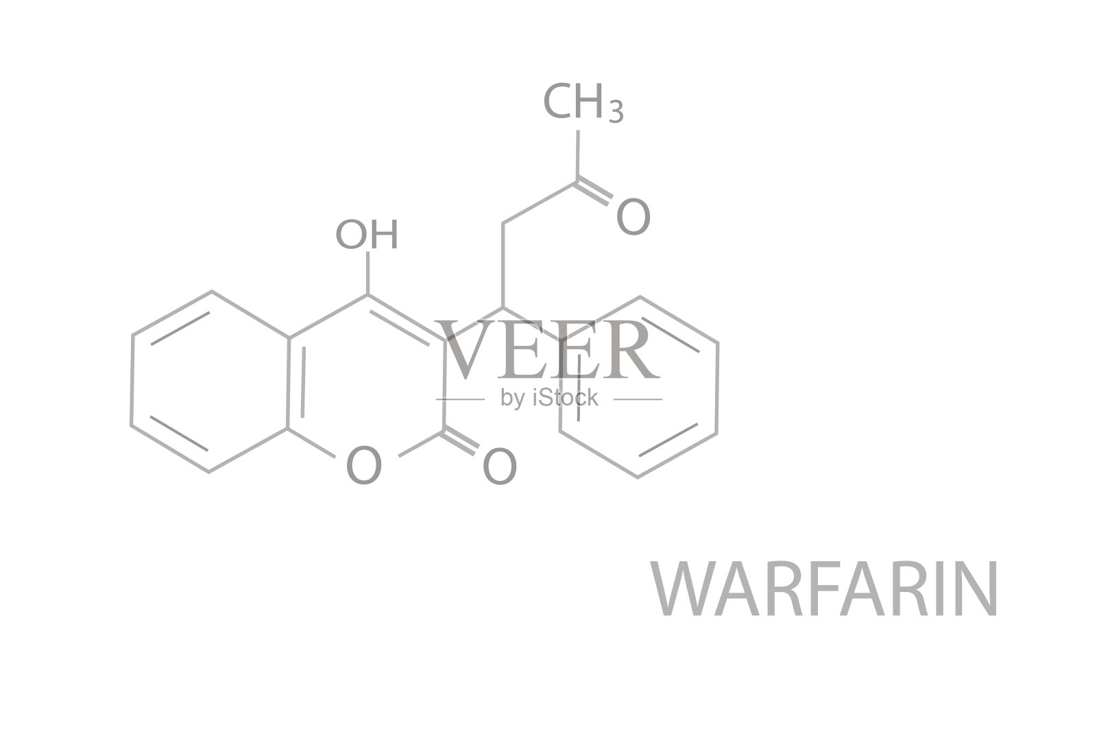 华法林分子骨架化学式插画图片素材