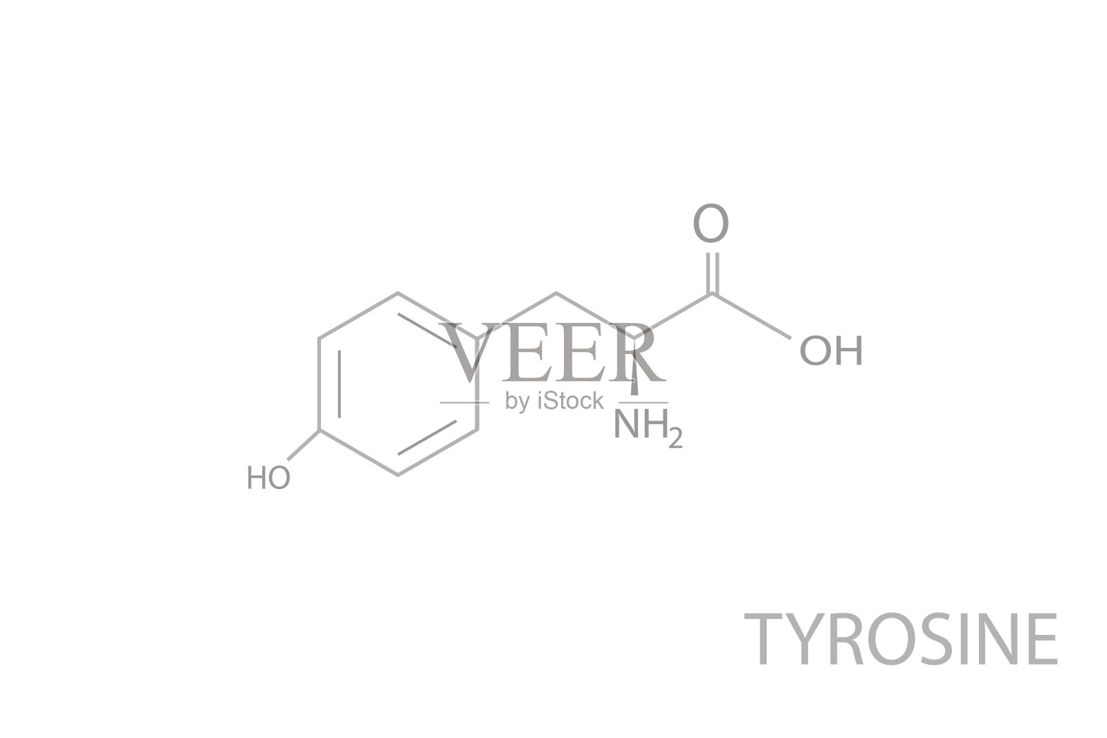酪氨酸分子骨架化学式插画图片素材