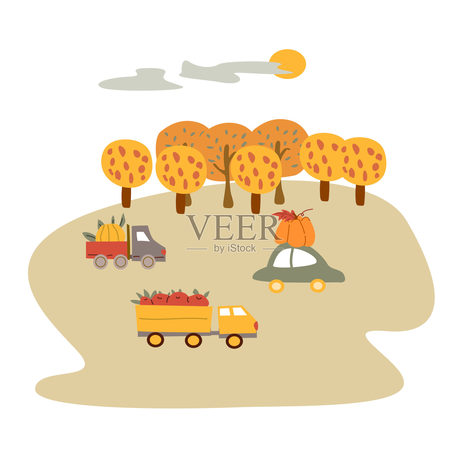 秋天秋天感恩丰收的节日背景插画图片素材