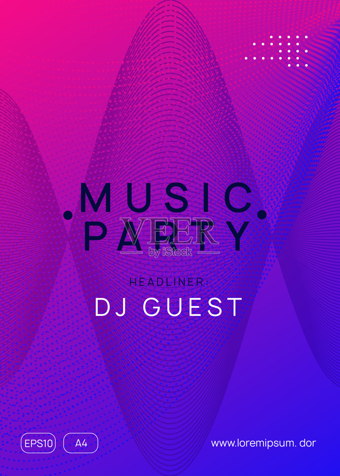 声音》杂志。音乐会向量。紫罗兰技术飞行器。声波无线电插图。Dj恍惚图形。绿色迪斯科舞厅套装。夜总会海报。《蓝色声音》杂志插画图片素材