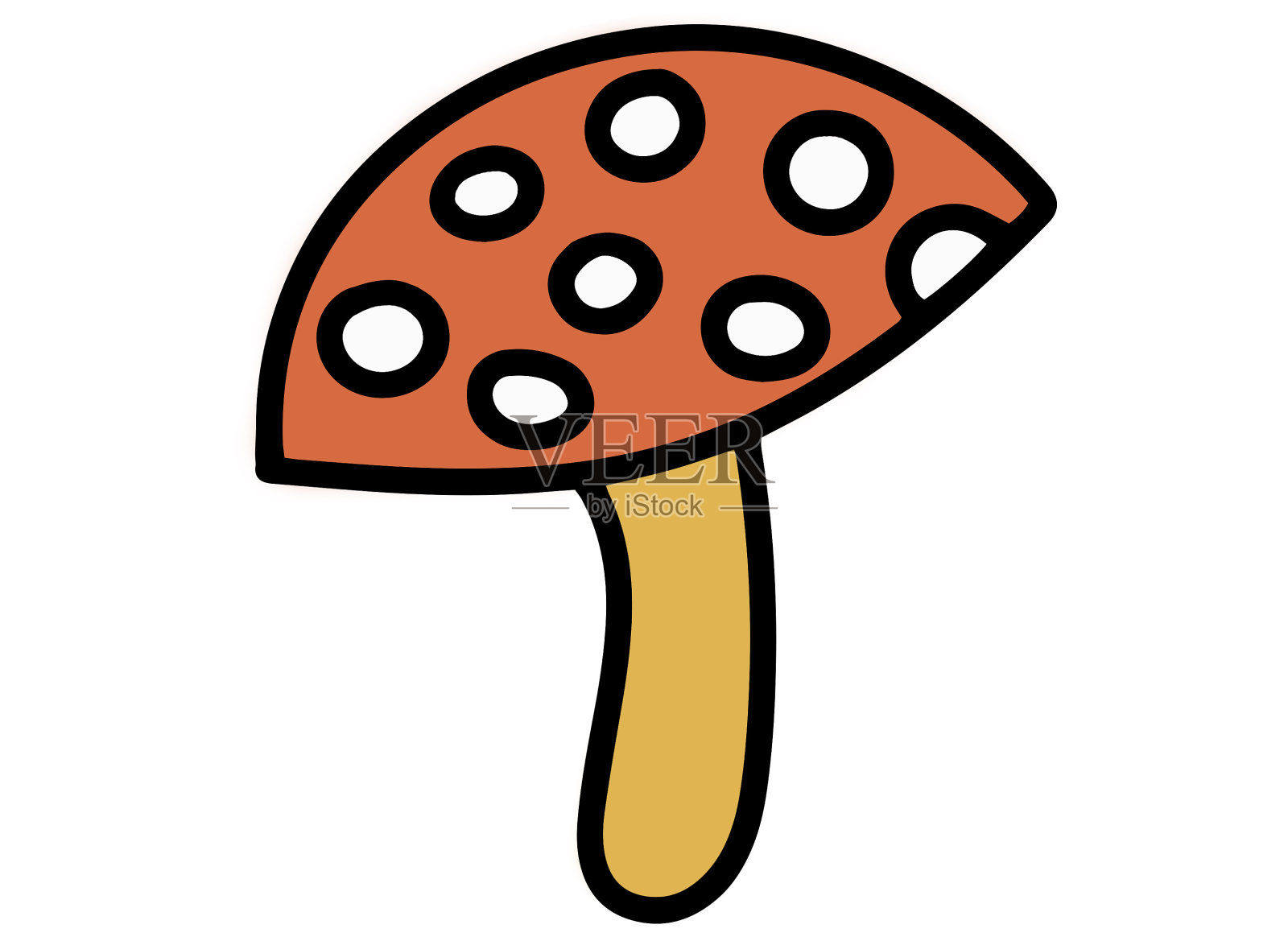 飞伞菌。陈放。毒蘑菇和药用蘑菇。插画图片素材