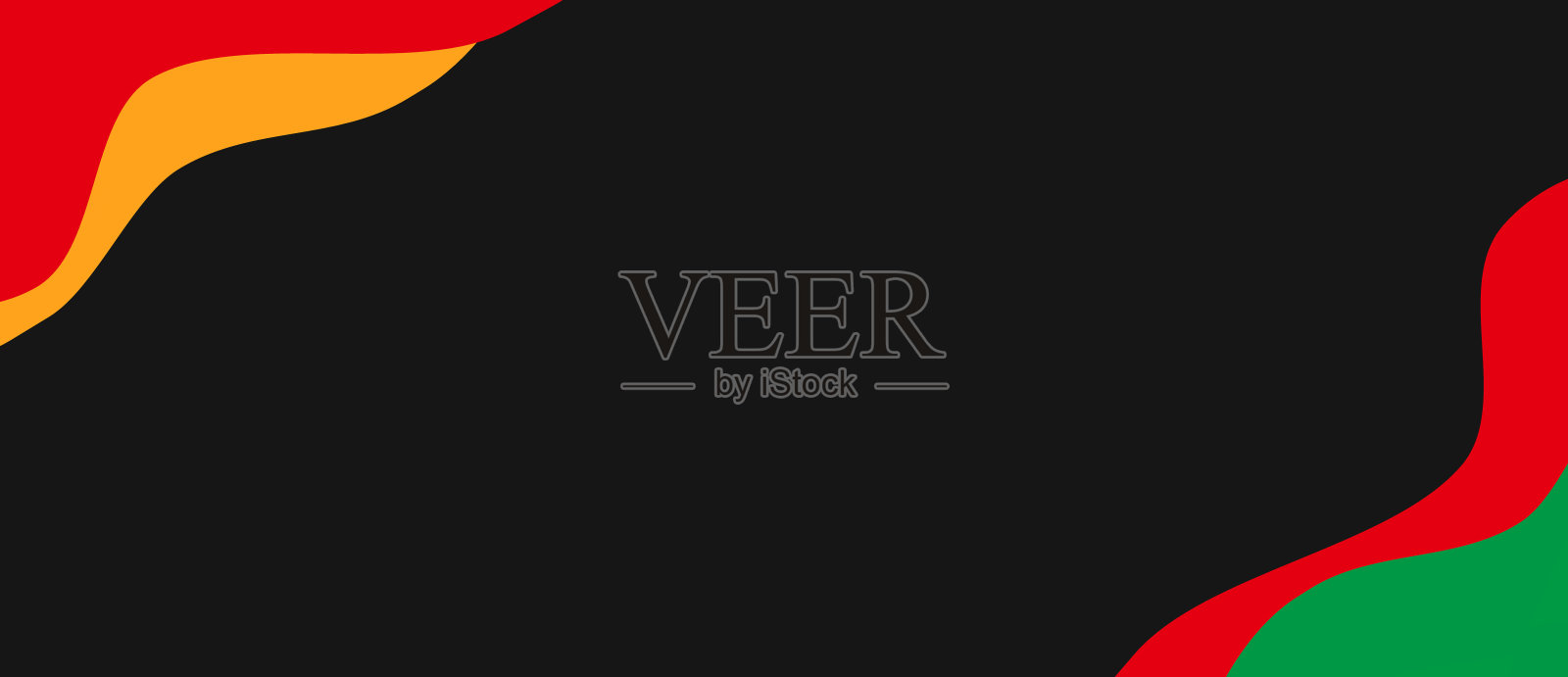 六月节概念红黄绿波浪状分层图案几何黑色背景旗帜立陶宛埃塞俄比亚玻利维亚加纳国旗三色旗插画图片素材