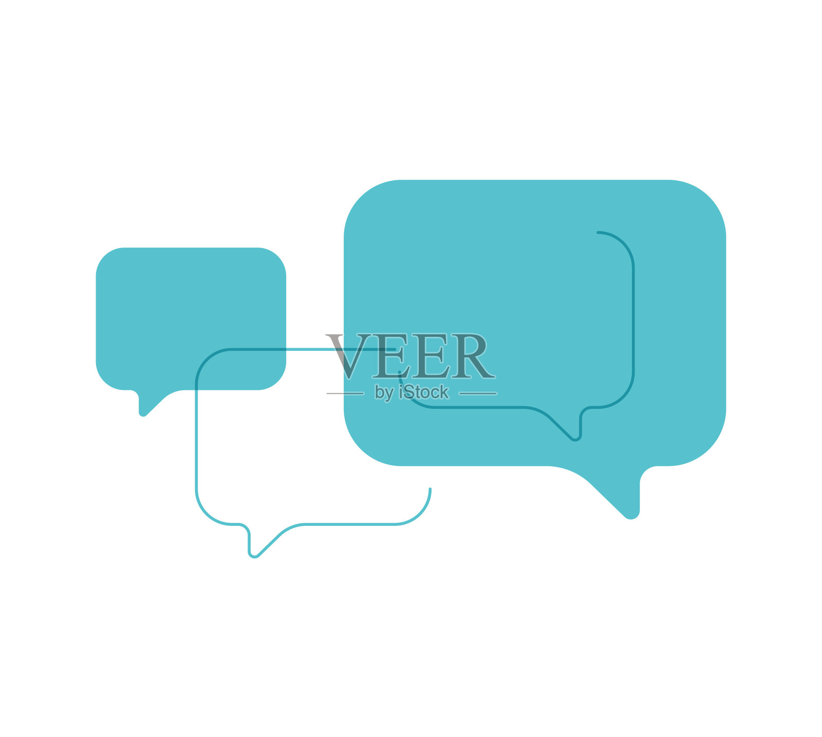 演讲泡泡思想气球细线设计插画图片素材