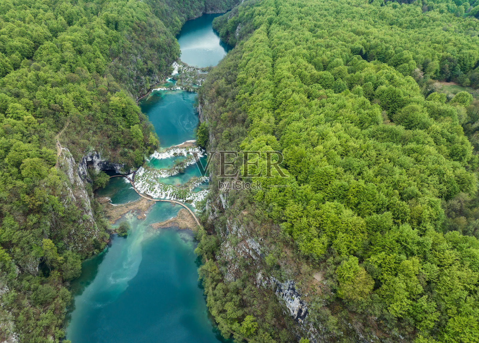 春天的普利特维采湖国家公园照片摄影图片
