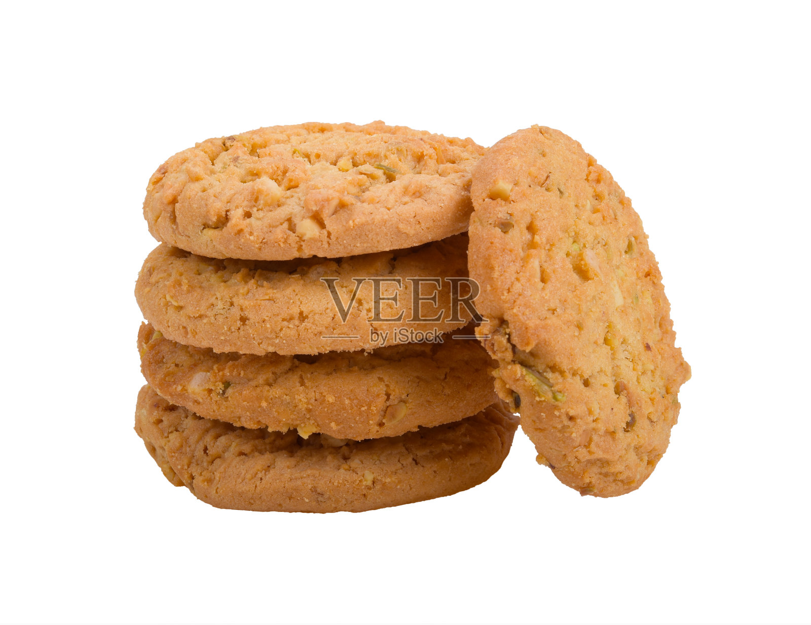 自制开心果饼干孤立在白色背景照片摄影图片