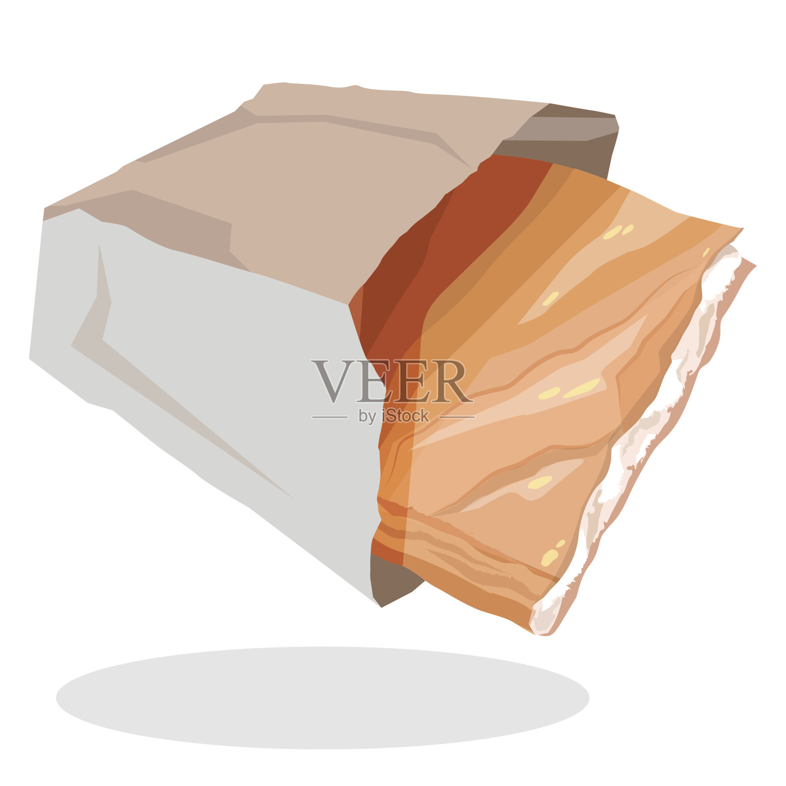 希腊奶酪派(tiropita)，酥皮和羊乳酪装在纸袋里。插画图片素材