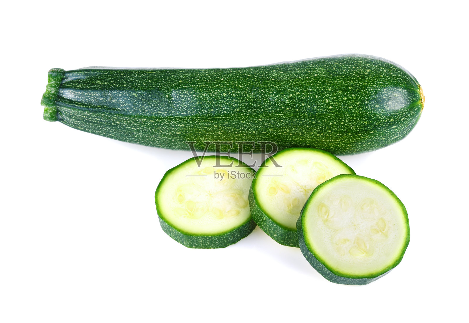 在白色背景上分离的西葫芦照片摄影图片