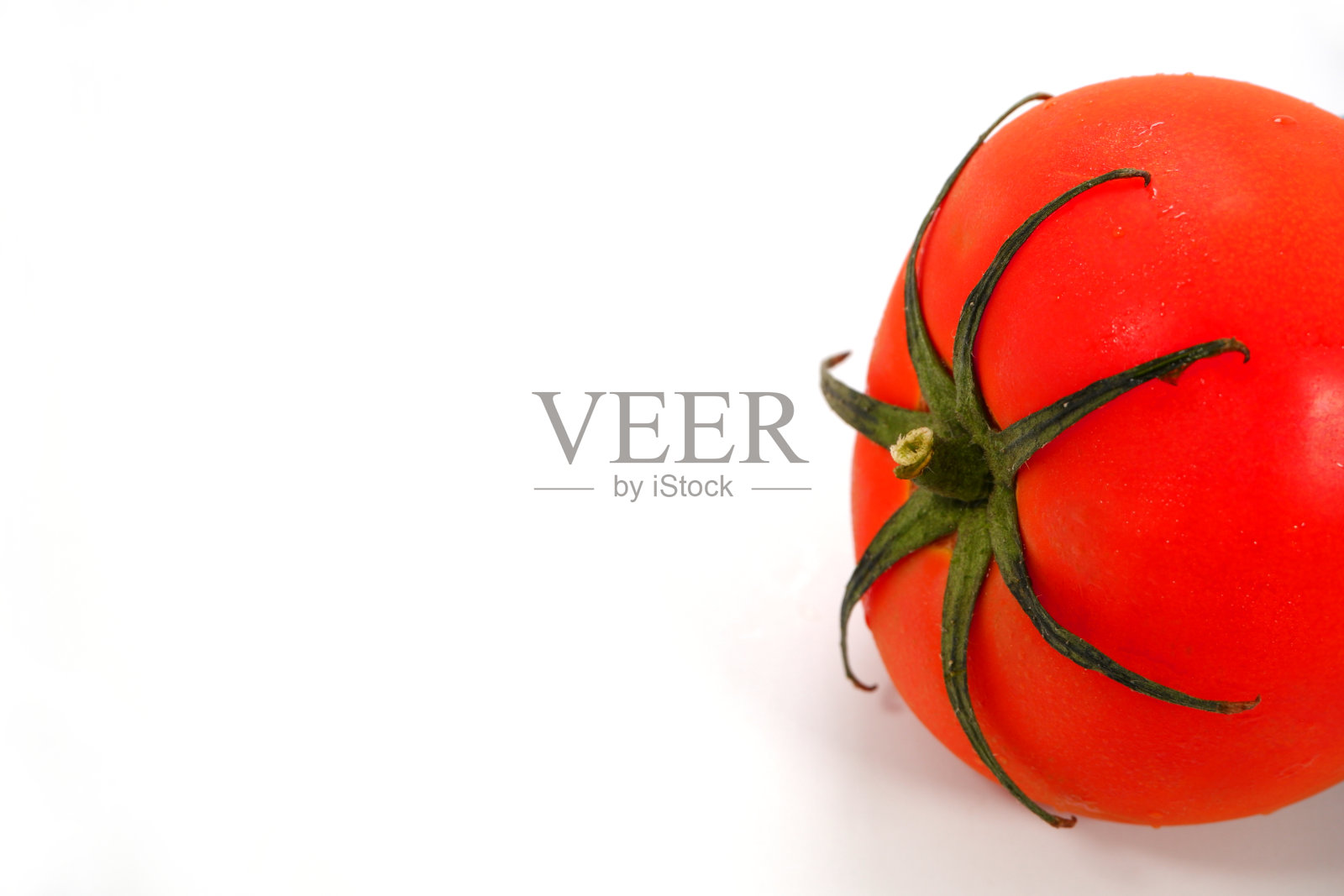 特写镜头下的新鲜番茄，独立白色背景，留白照片摄影图片