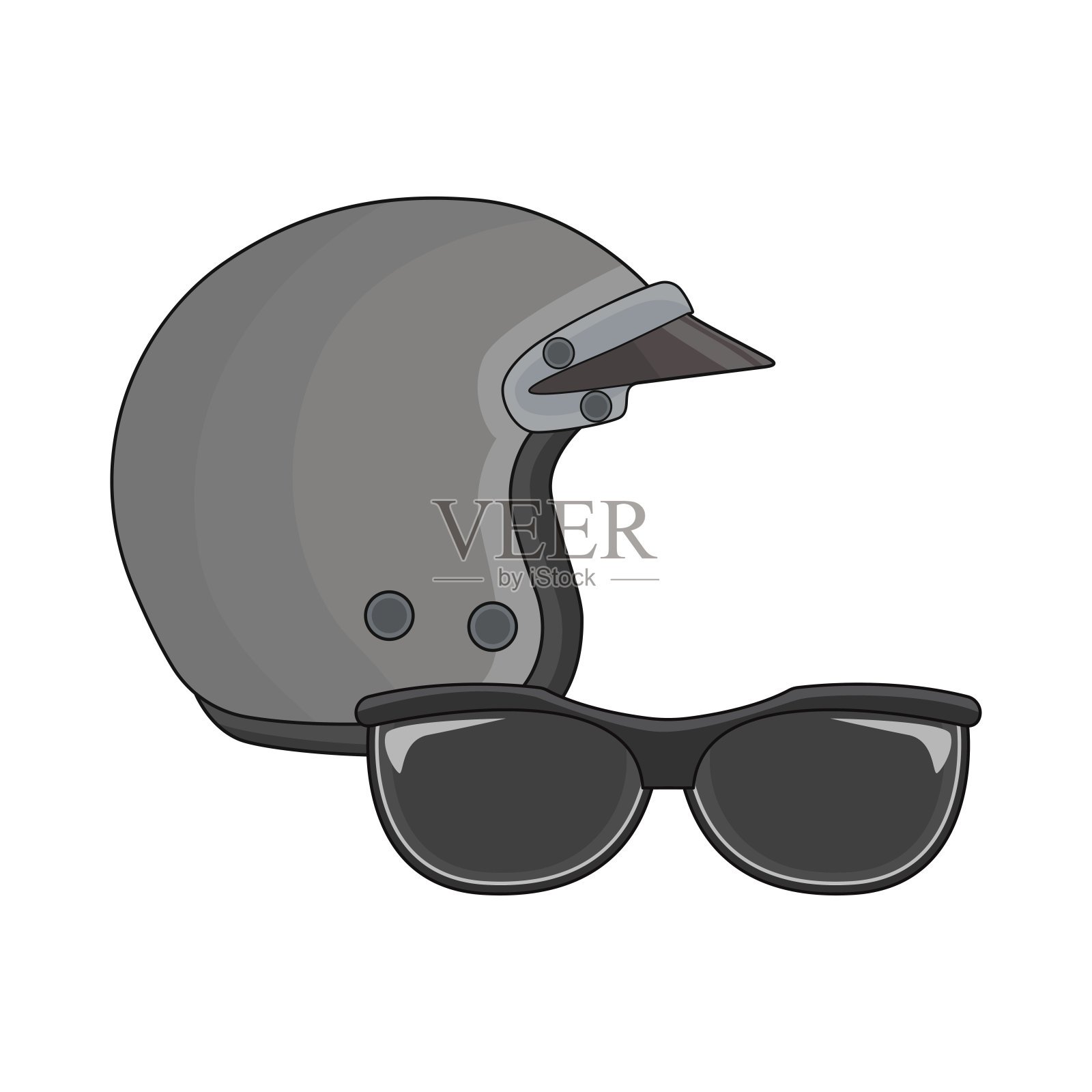 摩托车头盔插画图片素材