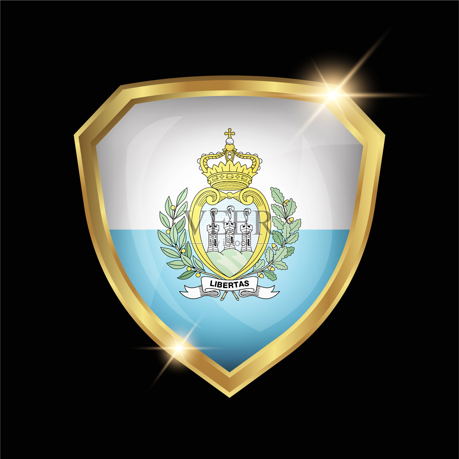 圣马力诺国旗金盾标志插画图片素材