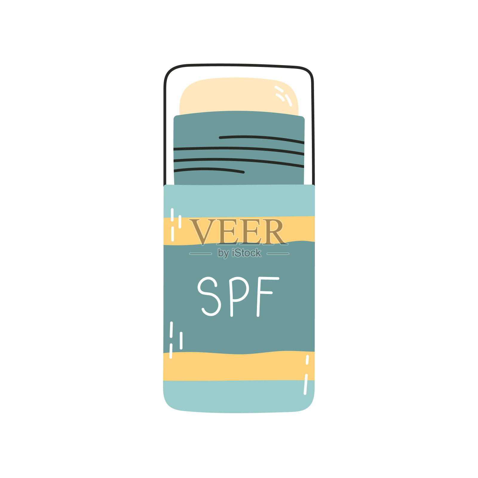 唇部防晒护理。插画图片素材