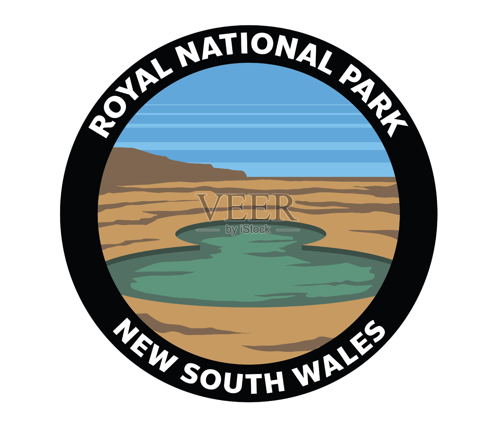 新南威尔士州皇家国家公园矢量标志插画图片素材