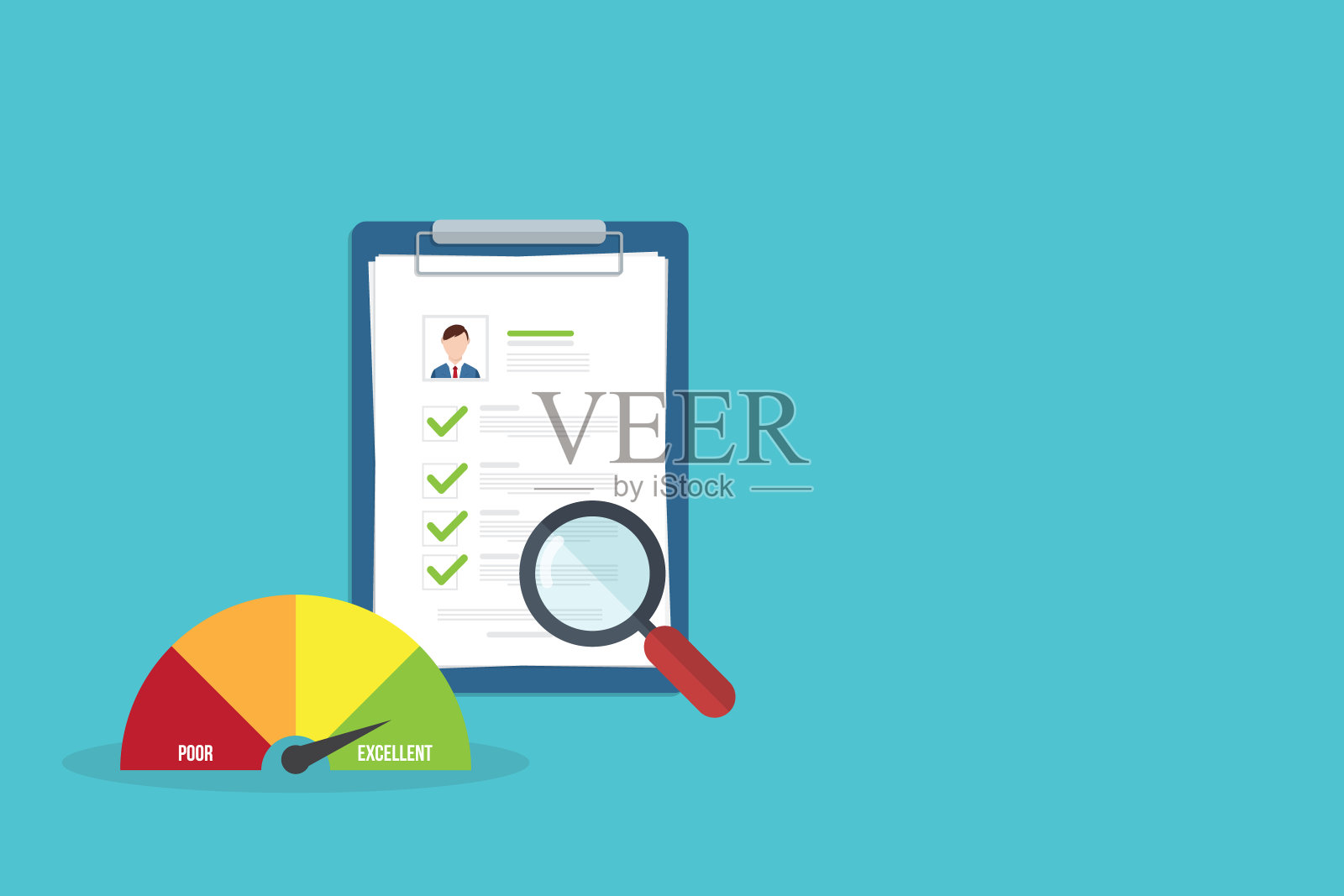 信用评分。个人绩效评价或客户反馈插画图片素材