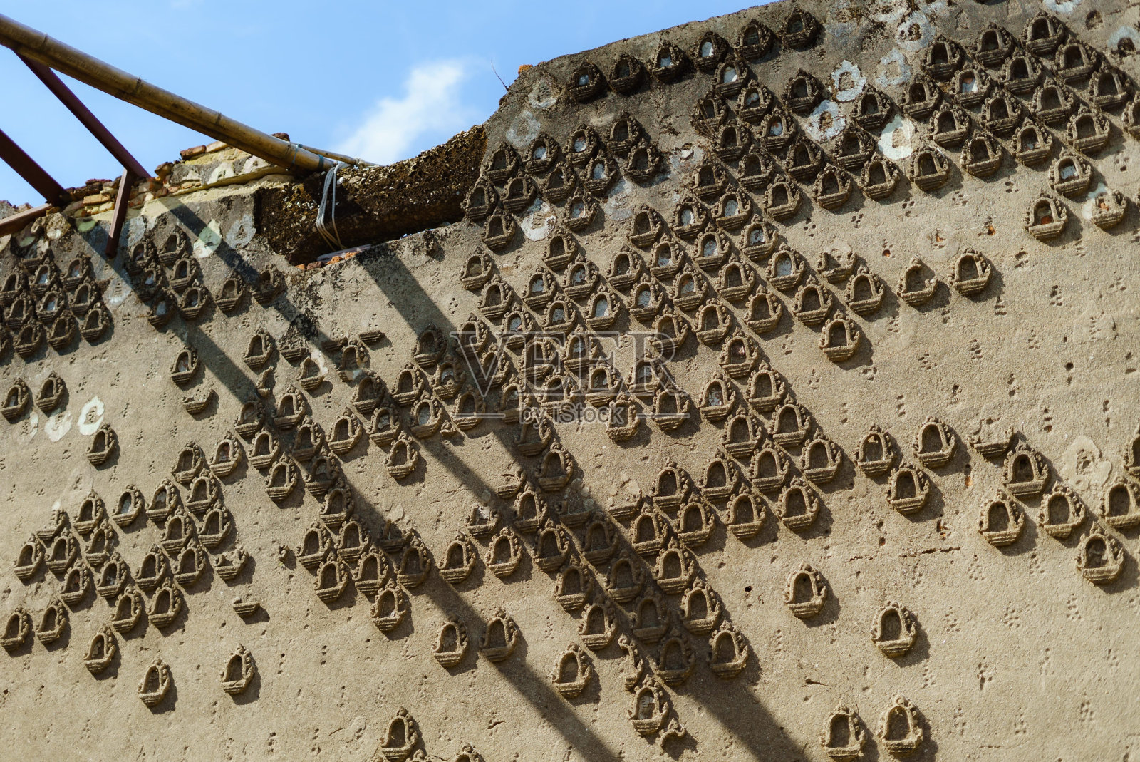 泰国古庙的废墟墙照片摄影图片