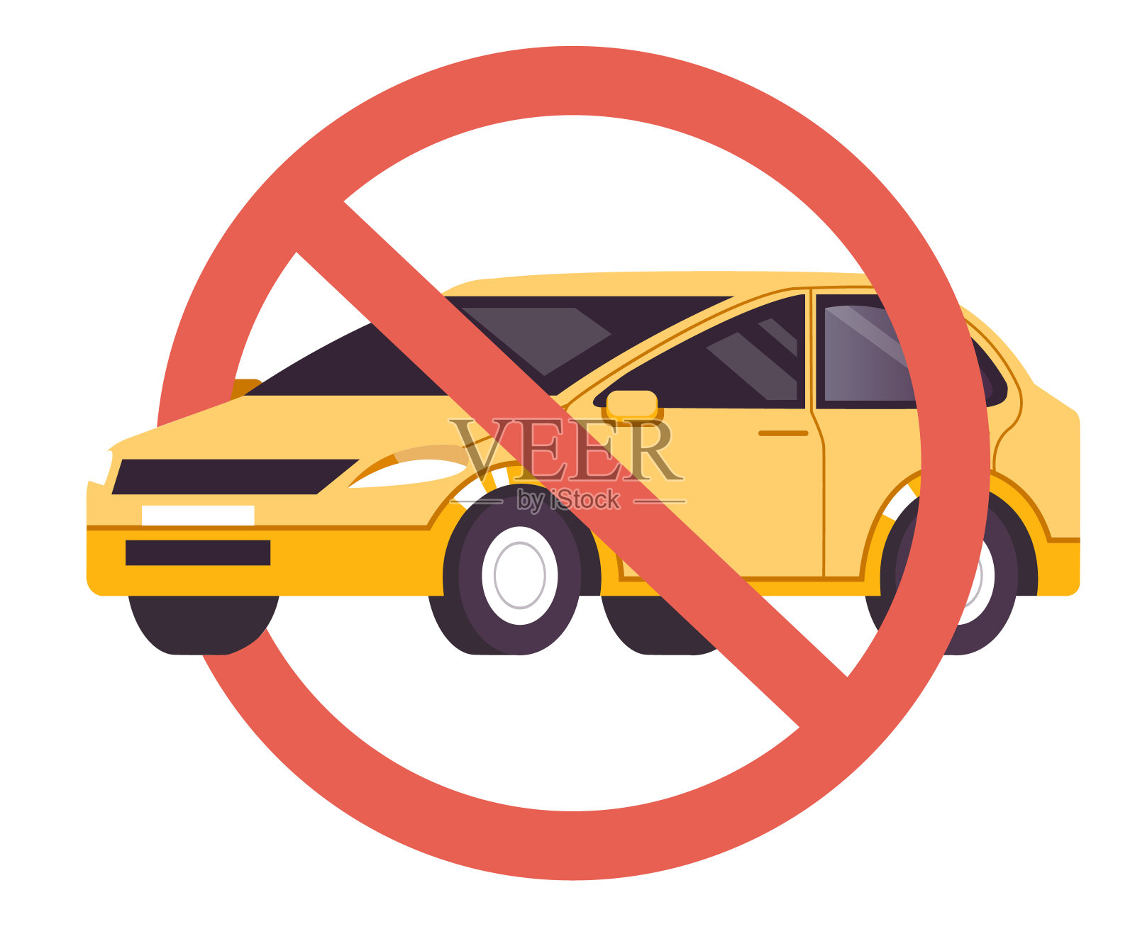 无车标志车辆汽车运输理念。矢量设计图形说明插画图片素材