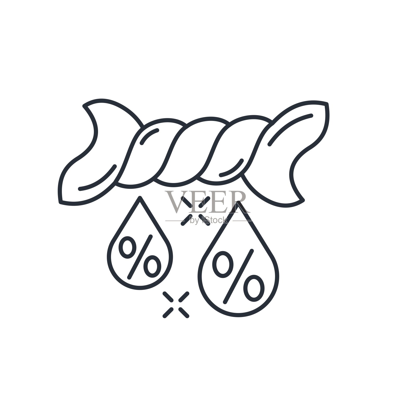 从这笔交易中挤出一定比例。额外的利润。矢量线性图标隔离在白色背景。插画图片素材