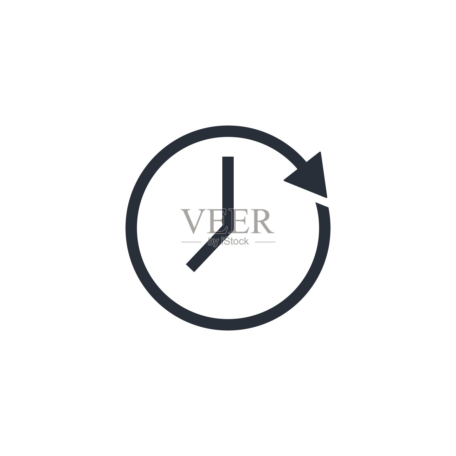 时钟向前走。未来的下一个事件。矢量线性图标隔离在白色背景。插画图片素材