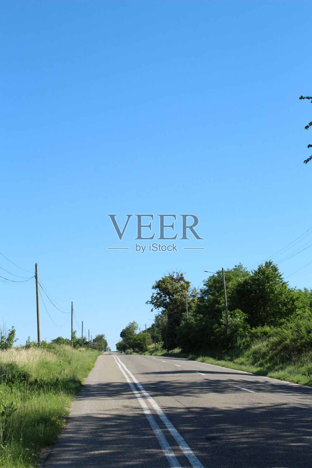 一条路边有树的路照片摄影图片