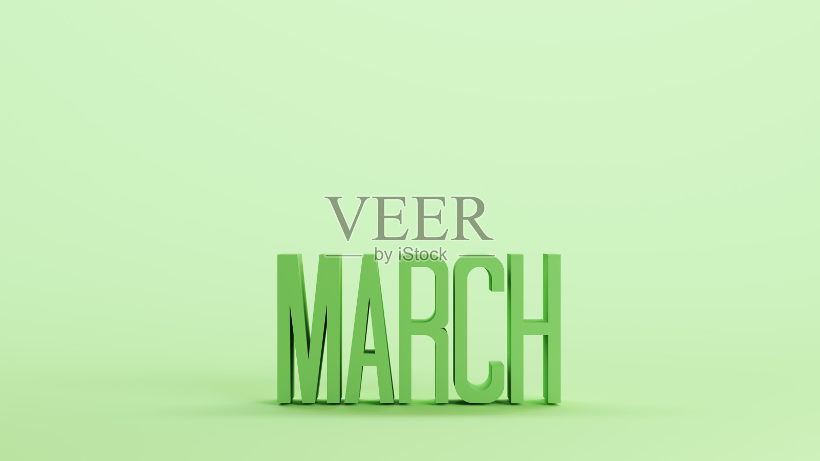 绿色三月春天的季节文本标志柔和色调薄荷背景照片摄影图片