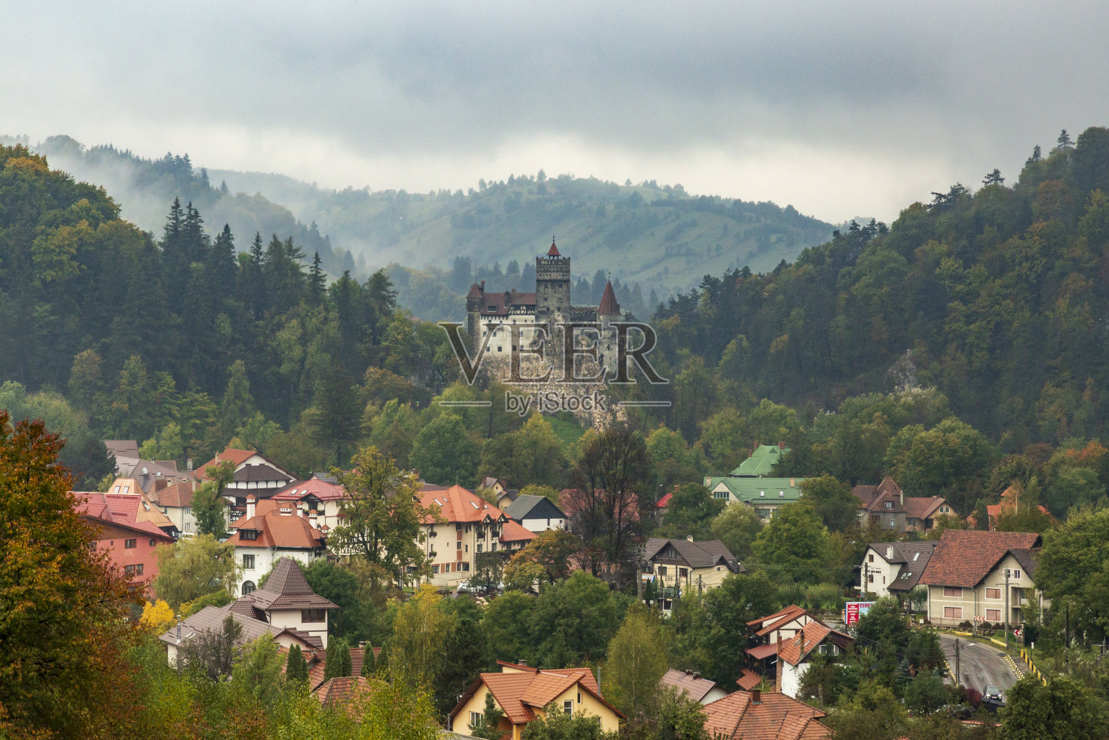 欧洲，罗马尼亚，特兰西瓦尼亚。麸皮。麸皮城堡。德古拉伯爵的家。刺穿者弗拉德。照片摄影图片
