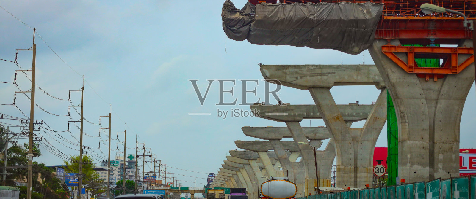 Rama 2高速公路，泰国，正在建设中照片摄影图片