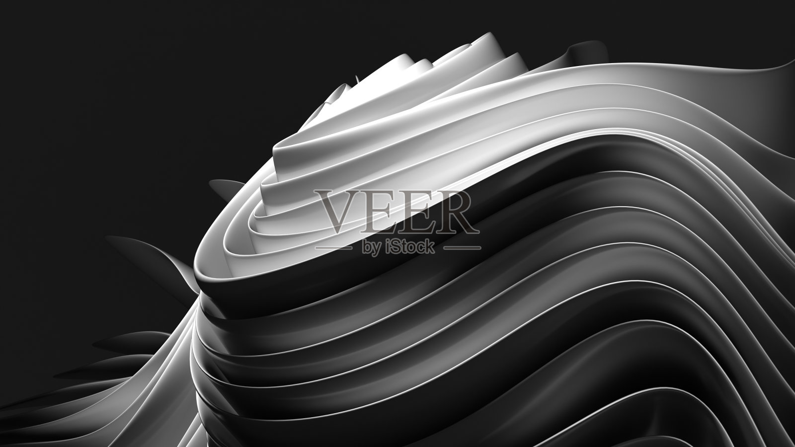 一个黑白图像的螺旋与白色的背景照片摄影图片