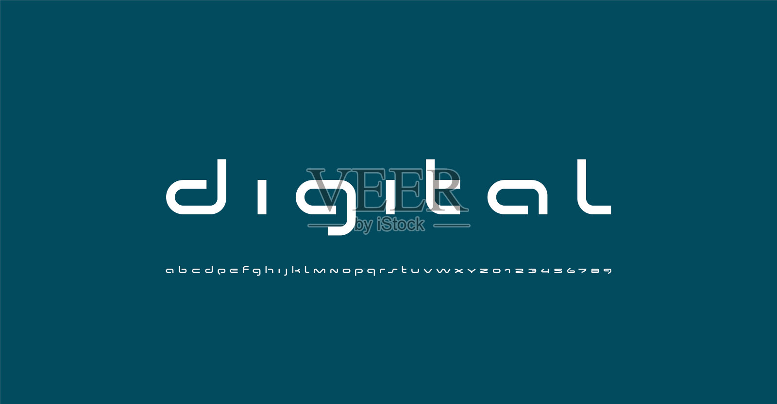 技术宽未来字体，数字网络字母插画图片素材