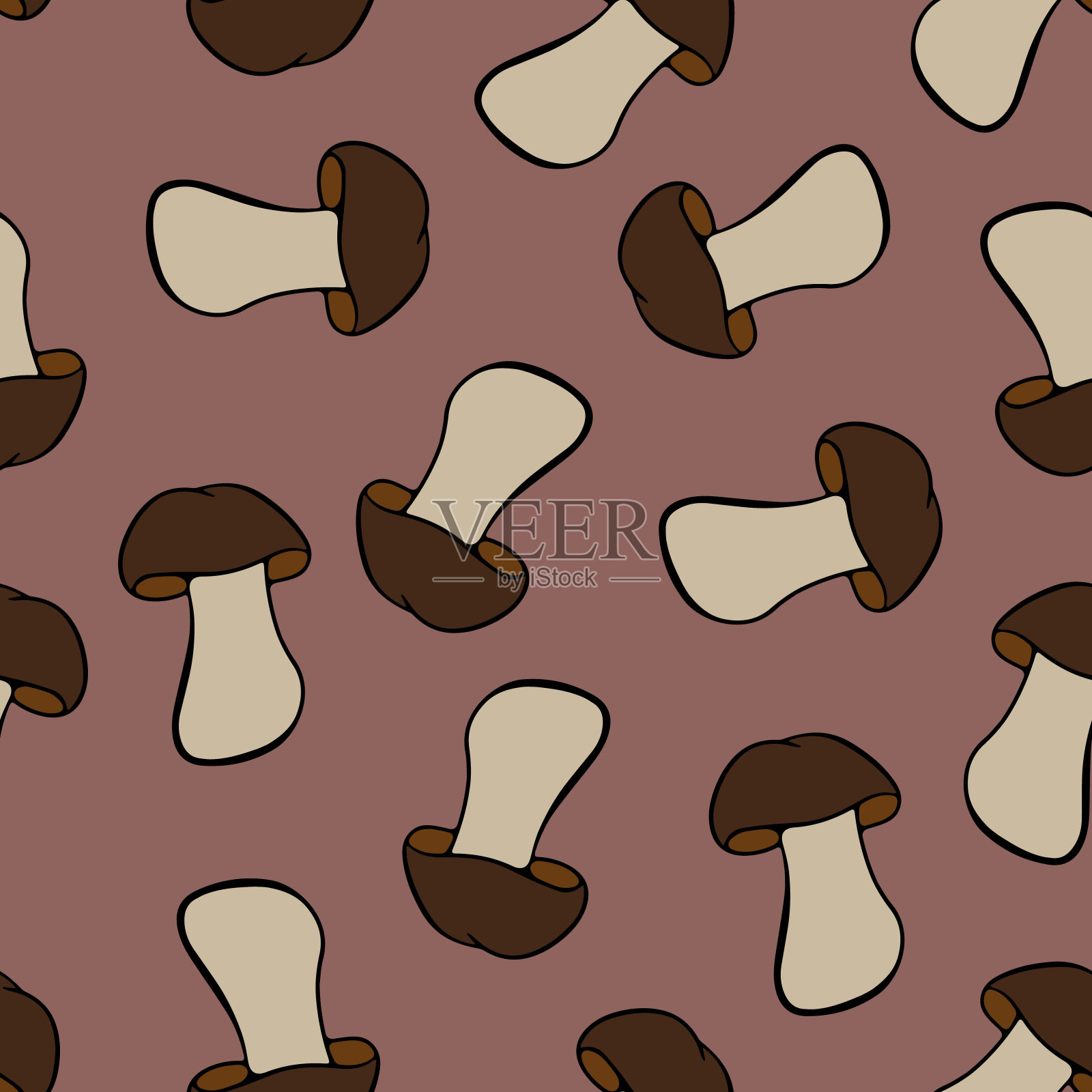 病媒分离图解与肉毒杆菌蘑菇的模式。插画图片素材