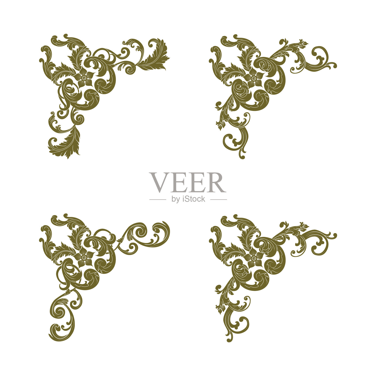 经典复古婚礼矢量装饰品框架分隔元素经典复古婚礼邀请手绘插画图片素材