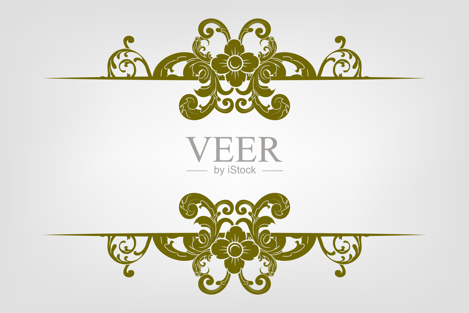 经典复古巴洛克维多利亚框架分离元素经典婚礼邀请插画图片素材