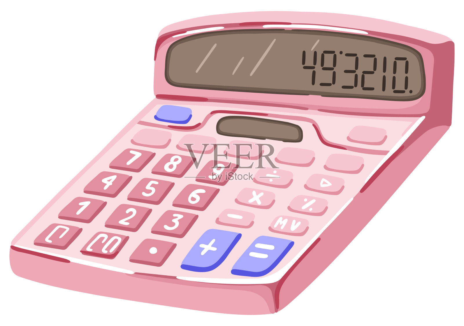 计算器。学习用品。回到学校。向量。插画图片素材