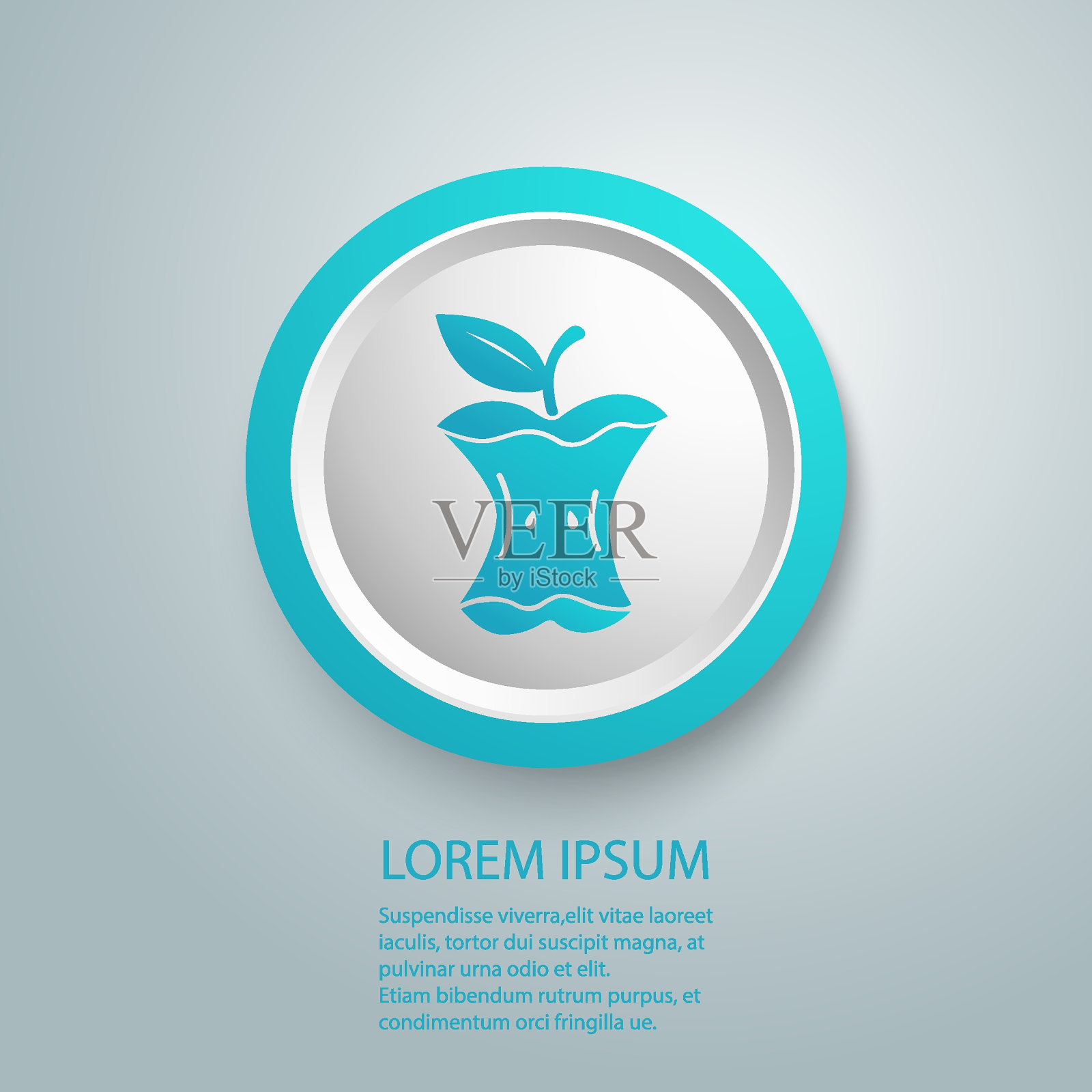 苹果核心与叶轮廓图标。黑色简单的食物残渣载体。轮廓孤立象形图插画图片素材