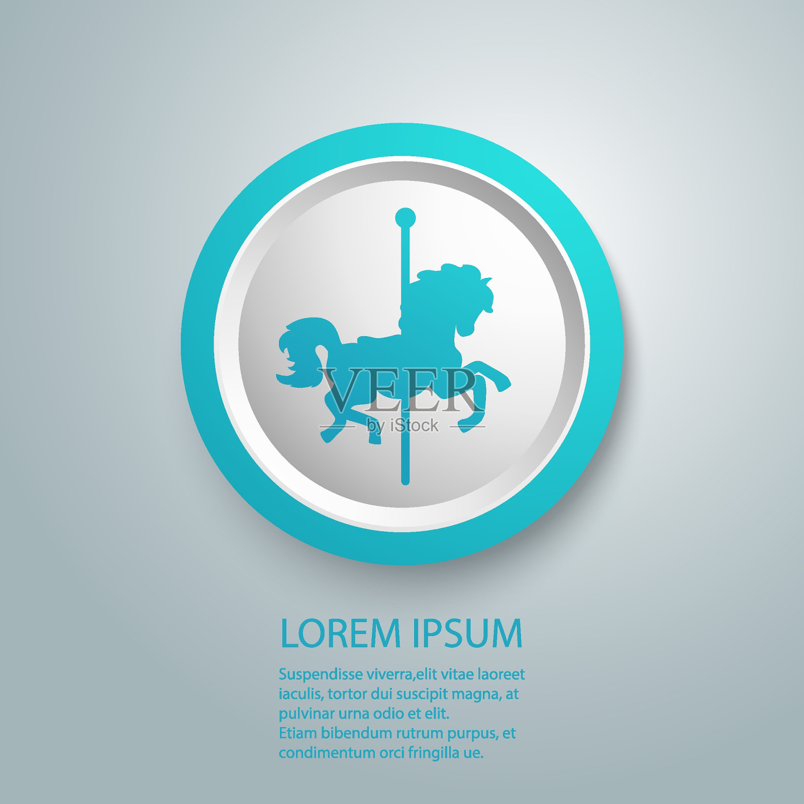 旋转木马矢量图标上的白色背景。平面矢量旋转木马图标符号标志从现代娱乐收集移动概念和web应用程序设计插画图片素材