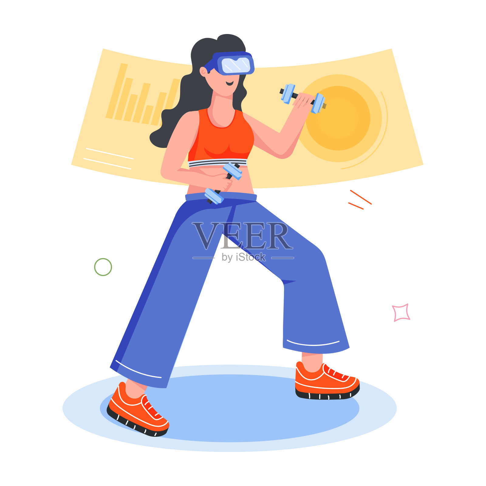 运动和锻炼平面图标插画图片素材