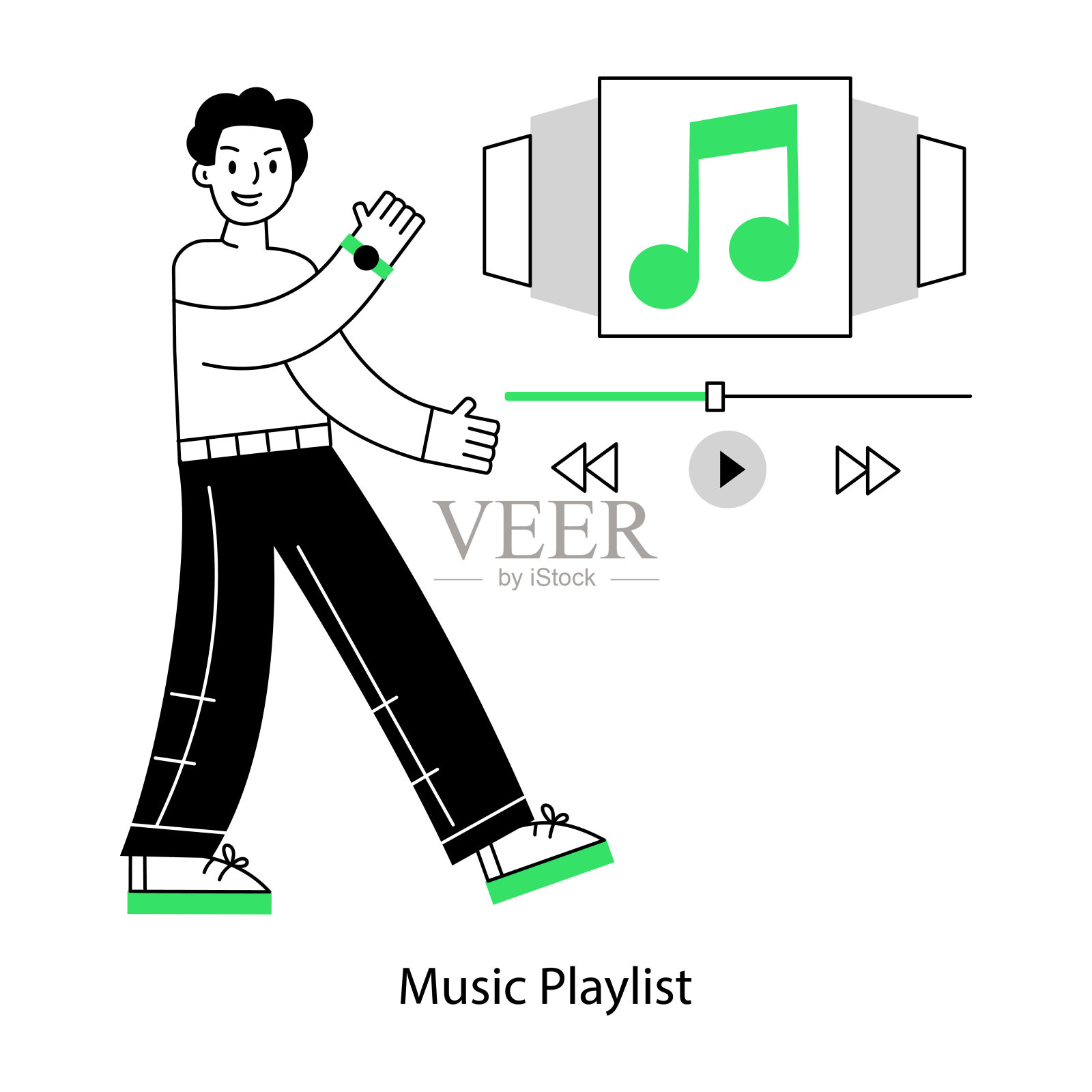 音乐播放列表的概要迷你插图插画图片素材