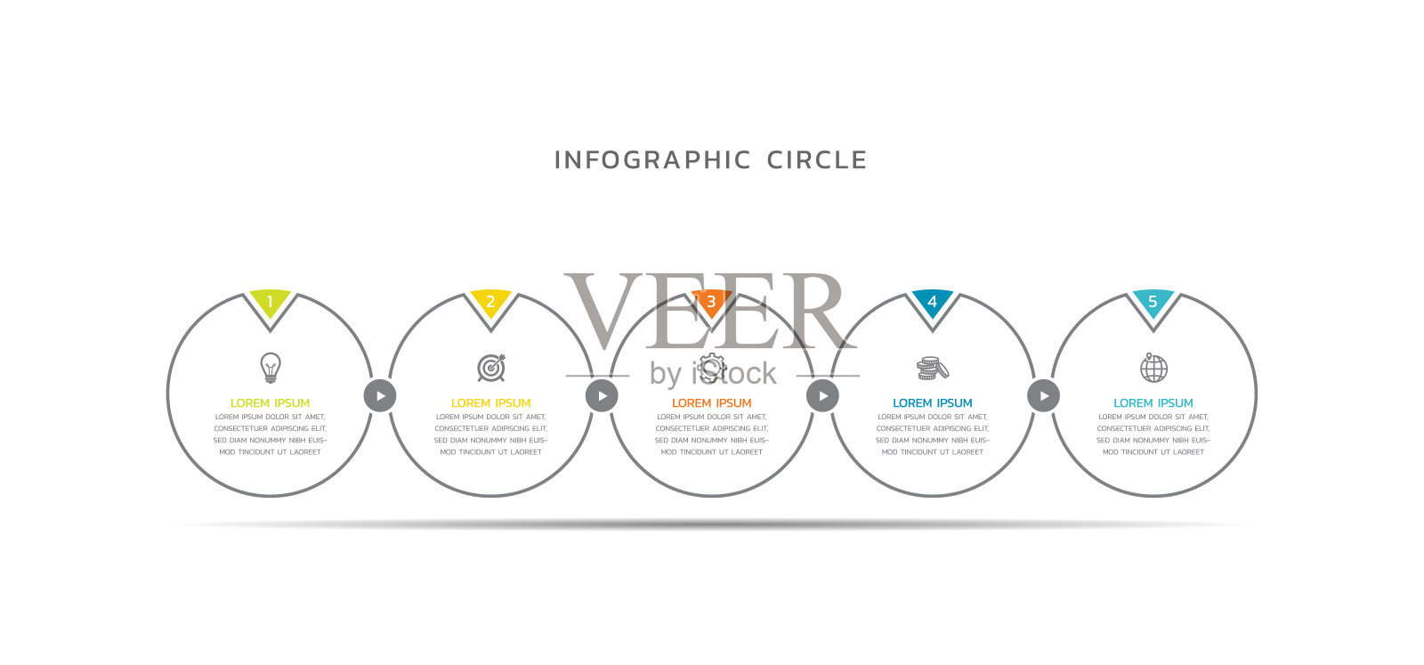 内容信息图商业背景模板丰富多彩插画图片素材