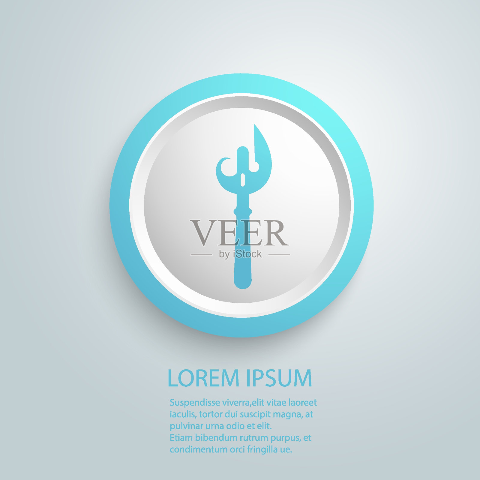 开罐器图标在灰色背景与圆形阴影。矢量图插画图片素材