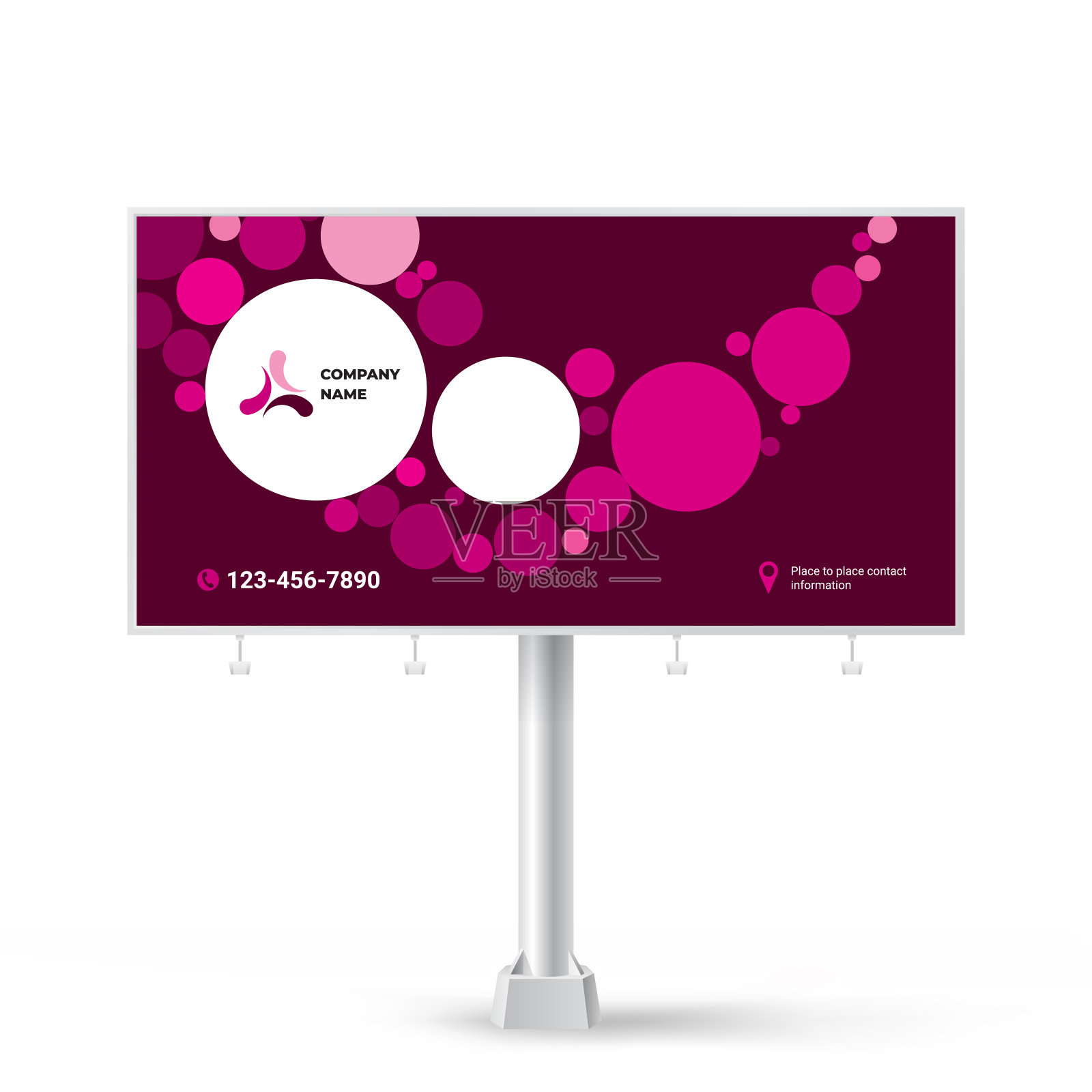 广告牌，户外广告创意设计，照片和文字的时尚几何背景。横幅模板的产品推广。插画图片素材