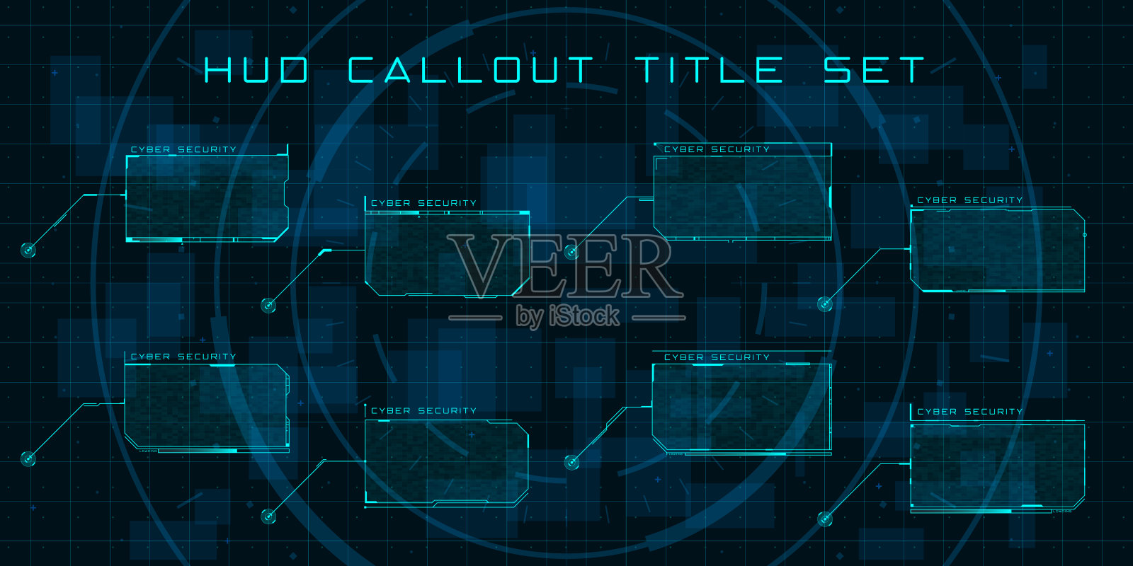 HUD样式的标注标题。插画图片素材