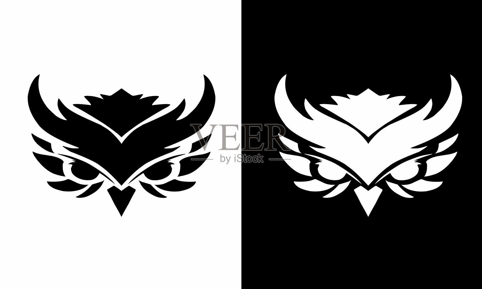 模板标志设计猫头鹰头插画图片素材