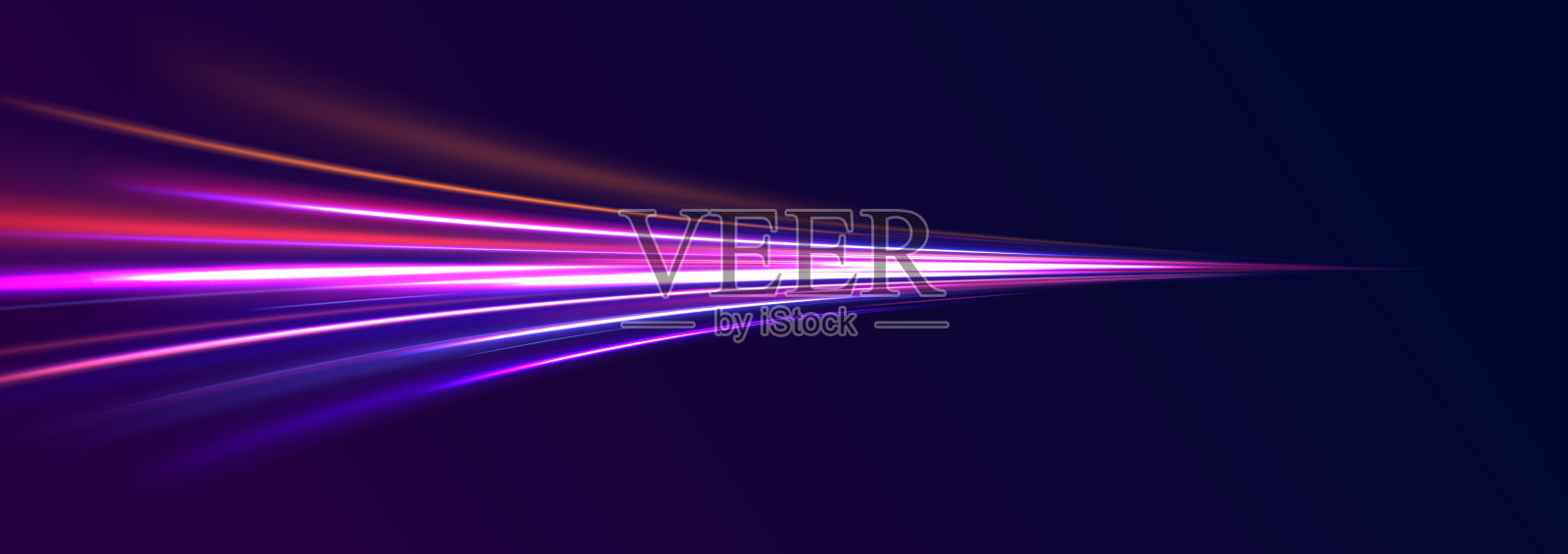 霓虹射线矢量抽象背景。未来科技风格。抽象的背景与速度线。矢量插图。未来。道路的灯光线是蓝色的png插画图片素材