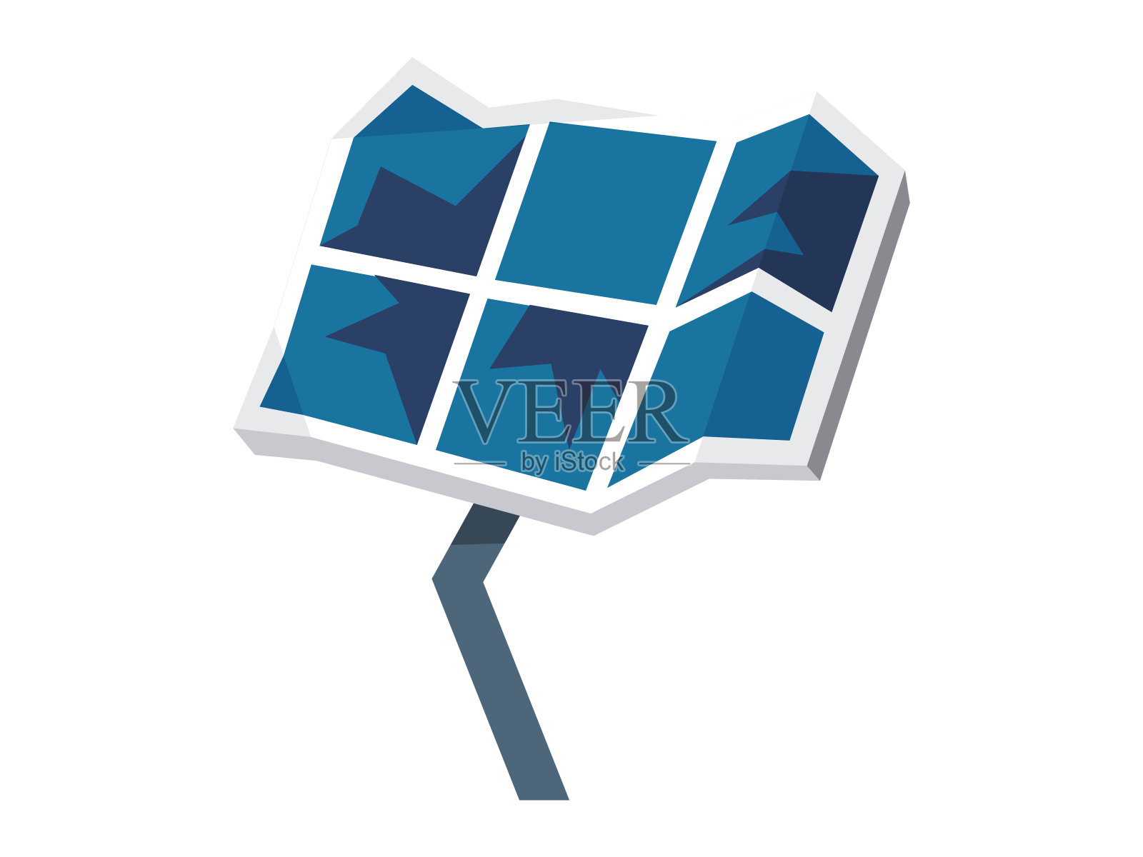 太阳能板。可再生能源的使用促进了生态的可持续性插画图片素材